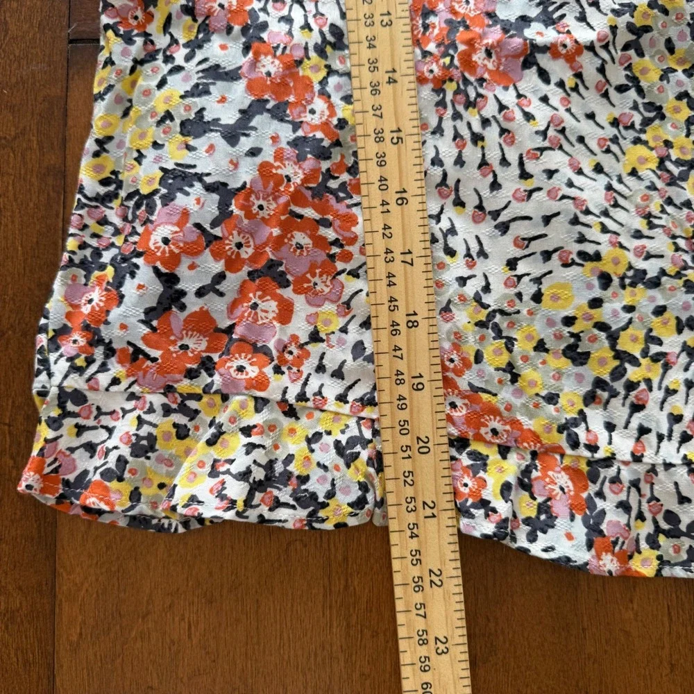 NWT Loft Petites Floral Split Neck Ruffle Cuff Blouse Multicolor XSP - Picture 7 of 7